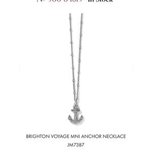 Brighton Silver Nautical Anchor Necklace